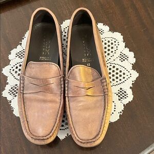 Sporty Men's Brown Leather Slip-On Loafers